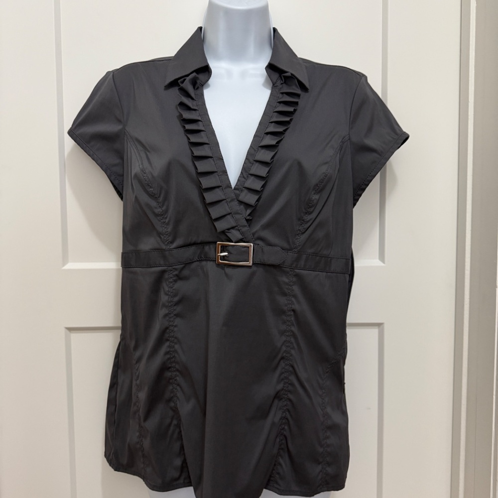 Express Design Studio Ruffle Belted Tunic M - image 4